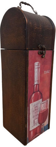 Eikona Wooden Bottle Case Multicolored 12x11x35cm.