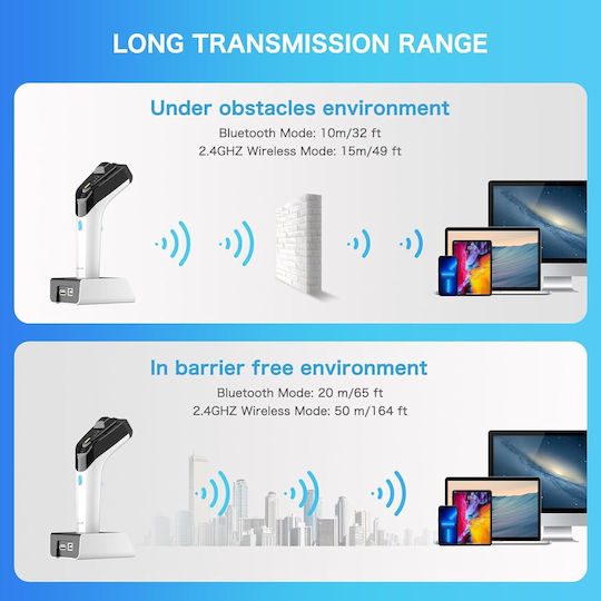 Scanner portabil Wireless cu capacitate de citire a codurilor de bare 1D