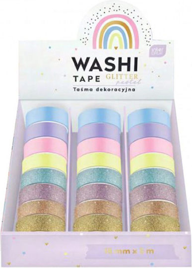 Adhesive Craft Tape Interdruk Glitter Pastel 15mmx5m 304056