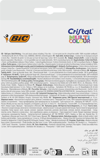 BIC Cristal Στυλό Ballpoint Σετ 10τμχ (Διάφορα Χρώματα)