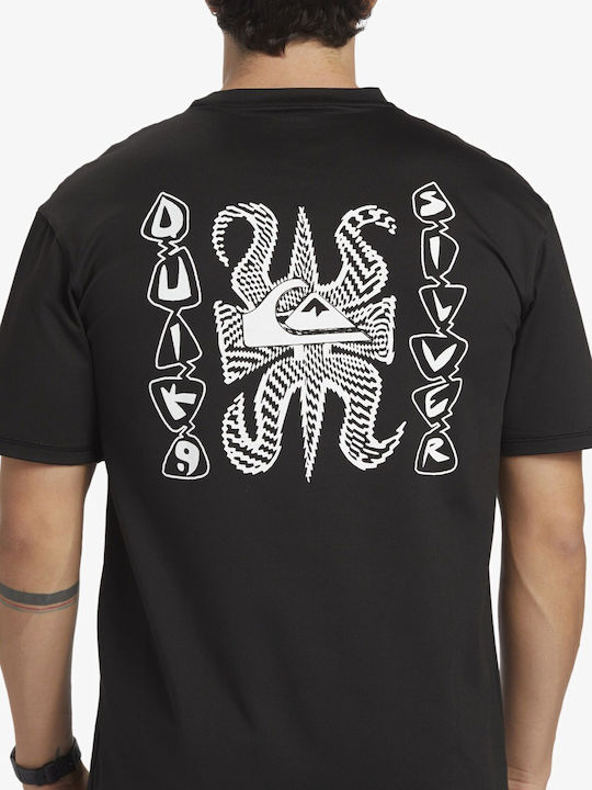 Quiksilver Mix Session UPF 50+ Men Short Sleeve Sun Protection Shirt Black