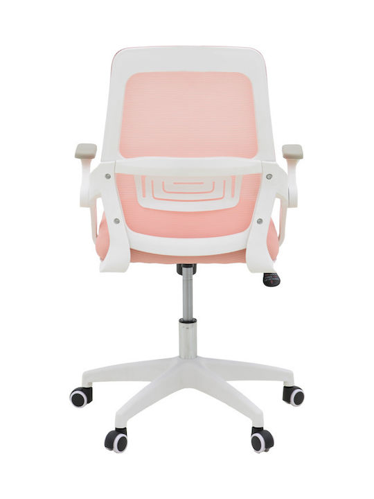 Кресло Офисно с Облегалка Reji Pink-frame White Pakketo