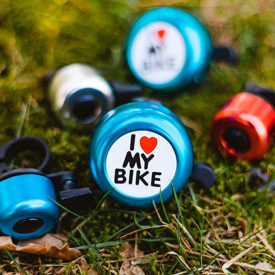 Forever I Love My Bike Велосипедно камбанче Сребрист