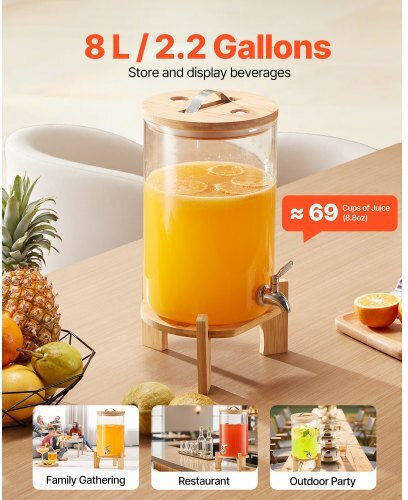 Vevor Dispenser Cold 8lt L20.5 x W20.5 x H43.4 cm
