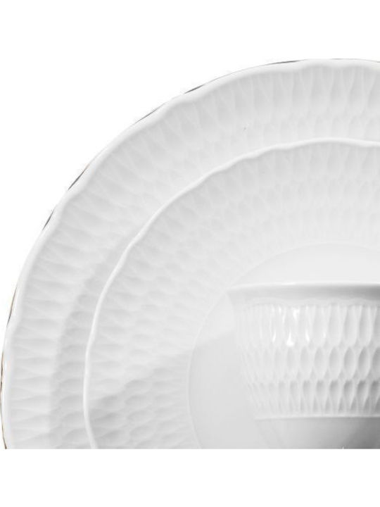 Cmielow White Porcelain Dinnerware Set 44pcs