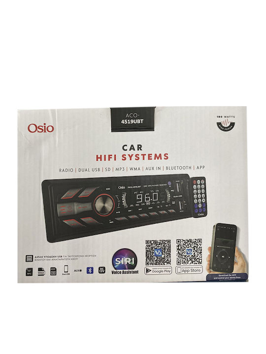 Osio Car Audio System 1DIN (Bluetooth/USB)
