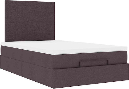 vidaXL King-Size-Bett Mit Stoff Dunkelbraune Mit Lattenrost Und Matratze 190x190cm