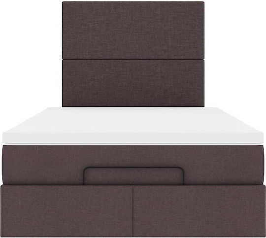 vidaXL King-Size-Bett Mit Stoff Dunkelbraune Mit Lattenrost Und Matratze 190x190cm