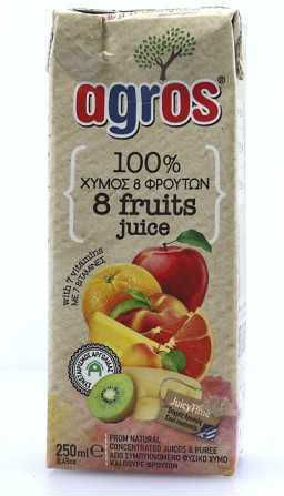Agros Χυμός 8 Φρούτα 250ml