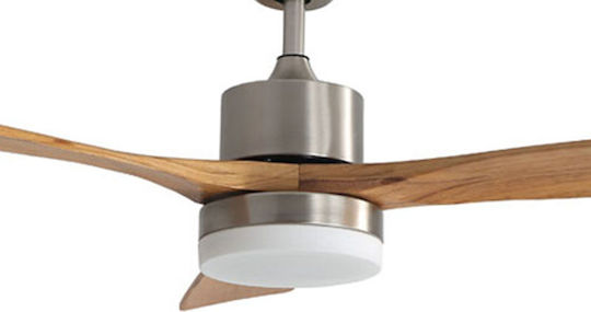 Primo Primo Deckenventilator 130cm mit Leuchte Braun / Silber