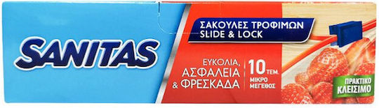Sanitas Slide & Lock Μικρές Σακούλες Τροφίμων 20cm 10τμχ