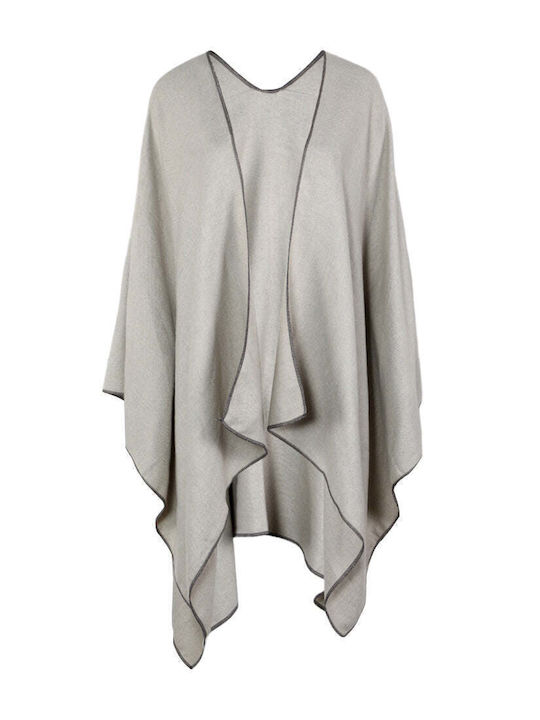 Damen-Poncho Beige