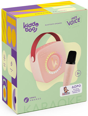 Kiddoboo Boxă Karaoke cu Microfon Fără Fir și Efecte de Iluminare NikoletaTV KBT3NTPNK Roz