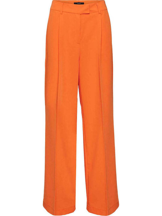 Vero Moda Femeiesc Tesatura Pantaloni Larg Scarlet Ibis