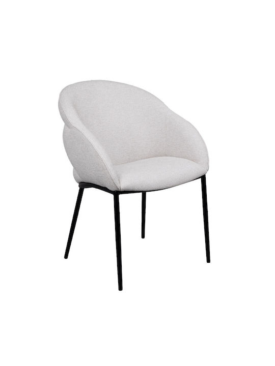 Carmen Dining Room Fabric Chair Cream 59x60.5x83.5cm 2pcs
