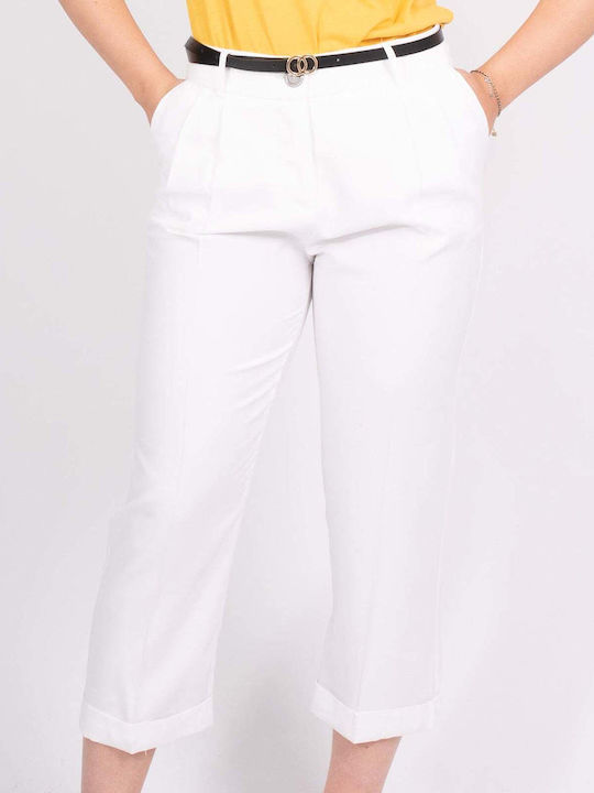 Dama Tesatura Pantaloni Alb