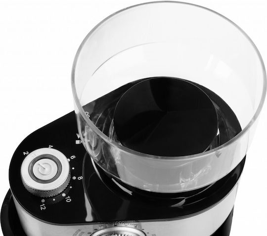 ECG KM 1412 Electric Coffee Grinder 200W for 240gr Beans and 18 Grind Levels Black