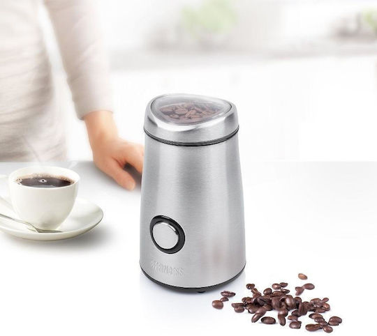 Princess 242196 Electric Coffee Grinder 150W for 50gr Beans Silver