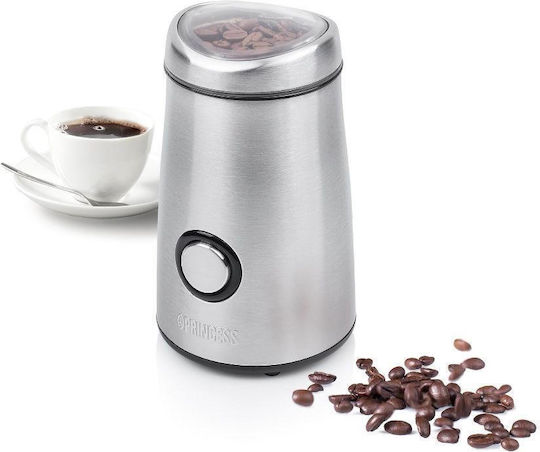 Princess 242196 Electric Coffee Grinder 150W for 50gr Beans Silver