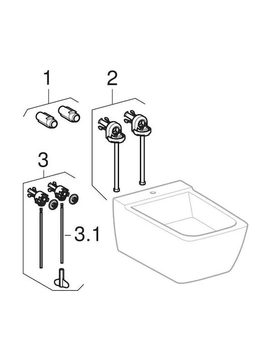 Geberit Wall-Hanging Bidet 35.5x53x30cm
