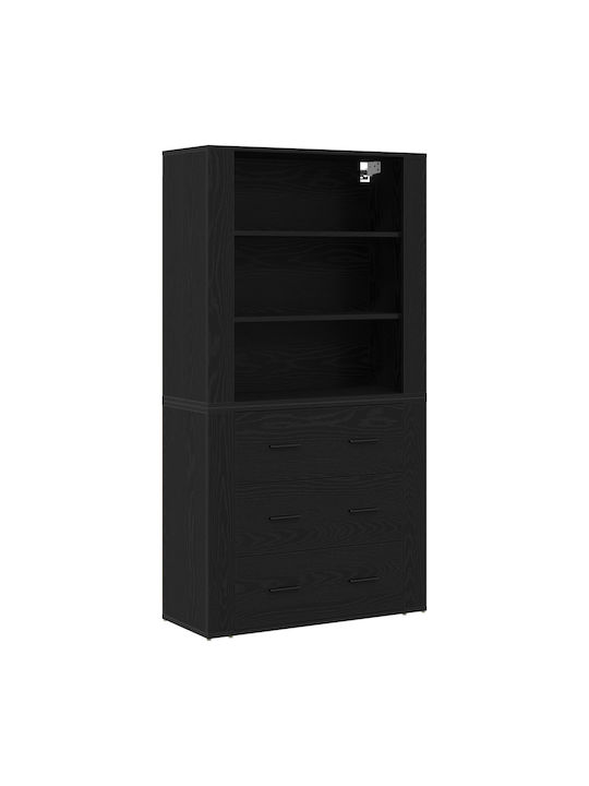 Kleiderschrank Büro aus MDF Black Oak 80x33x150cm