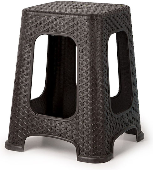 Outdoor Rattan Tif Garden Stool Brown 37x37x45cm
