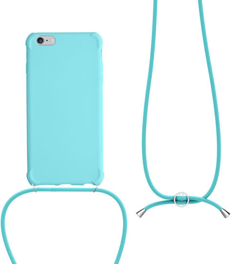 KWmobile Silicone / Plastic Back Cover with Green Neck Strap for iPhone 6/6s Plus Realme 6 / 6s