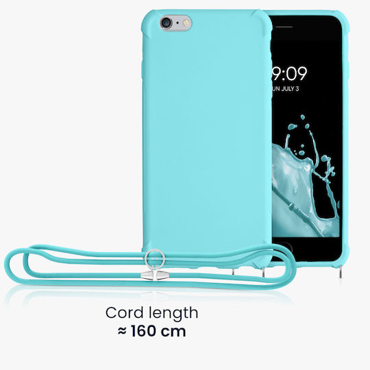 KWmobile Silicone / Plastic Back Cover with Green Neck Strap for iPhone 6/6s Plus Realme 6 / 6s