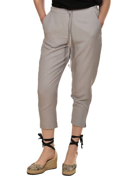 Damen Stoff Hose in Entspannter Passform Gray