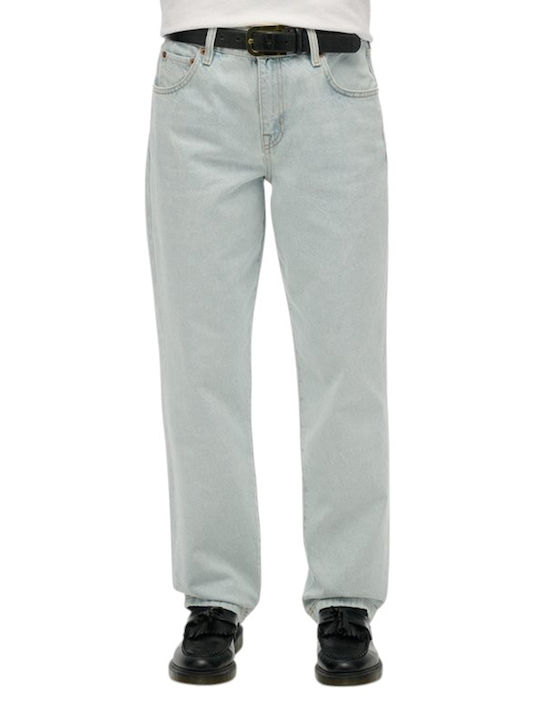 D1 Ovin Γυναικείο Jean Παντελόνι Mid Rise σε Ίσια Γραμμή White/blue