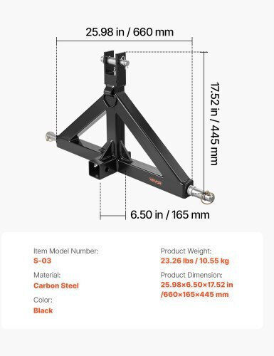 Vevor 3-Punkt 2" Bootsanhänger-Anhängerkupplung Schnellkupplungsadapter 3000lbs Tragfähigkeit