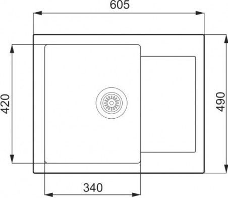 Unixton Chiuvetă Bucătărie Drop-In Din Granit Lichid M61xL50cm Antracit