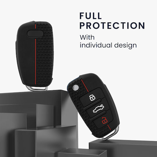 Car Key Case Audi 3 Buttons Silicone Black 53134.01