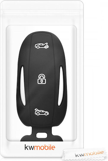 Car Key Cover Case Tesla Model X Silicone Black 45661.01