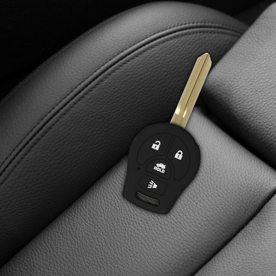 Husă Cheie Auto Nissan 4 Butoane Silicon Neagră 49187.01