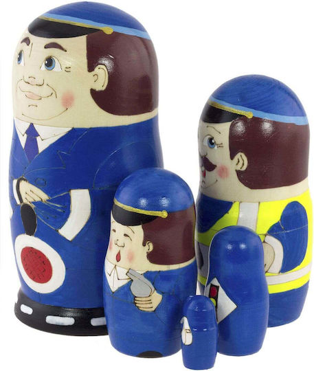 Holz Babuška Polizeibeamter 15cm 5 Stück