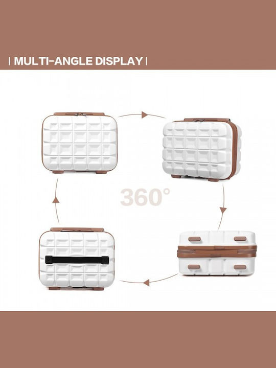 Miss Lulu Lightweight Hard Shell Abs Vanity Case White 24.5 Cm 30.5 Cm 15 Cm