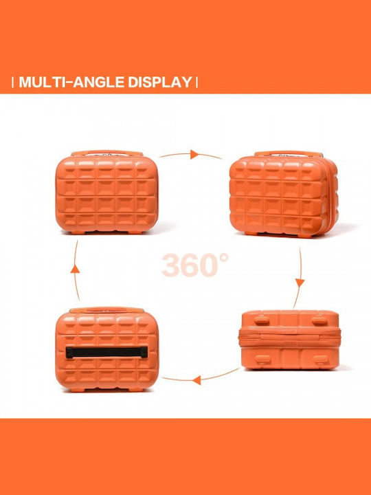 Miss Lulu Lightweight Hard Shell Abs Vanity Case Orange 24.5 Cm 30.5 Cm 15 Cm