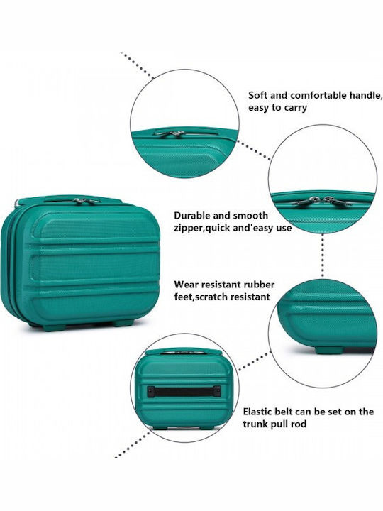 Miss Lulu Lightweight Hard Shell Abs Vanity Case Teal 24.5 Cm 30.5 Cm 15 Cm