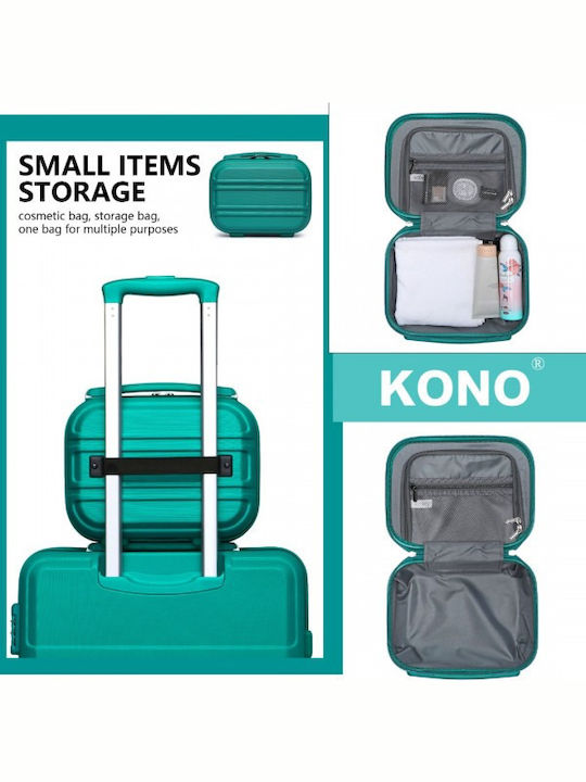 Miss Lulu Lightweight Hard Shell Abs Vanity Case Teal 24.5 Cm 30.5 Cm 15 Cm