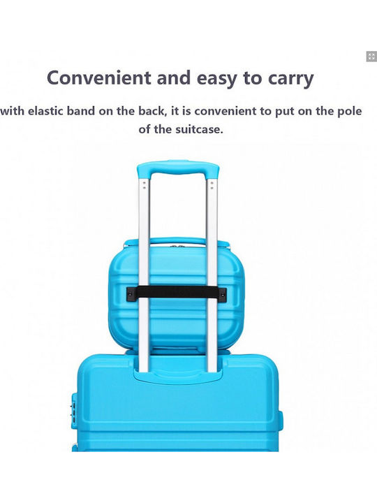 Miss Lulu Lightweight Hard Shell Abs Vanity Case Blue 24.5 Cm 30.5 Cm 15 Cm