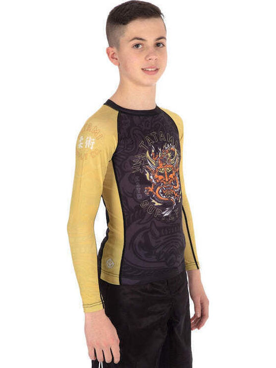 Детска Дълга Ръкави Rashguard Tatami Devils Game Eco Tech Recycled Черно
