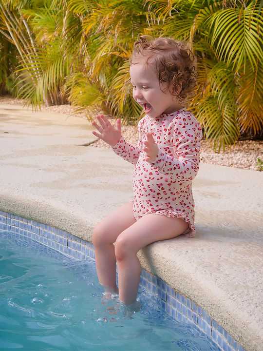 Swim Essentials Ολόσωμο Μαγιό Upf50+ Μακριά Μανίκια "old Pink Leopard"