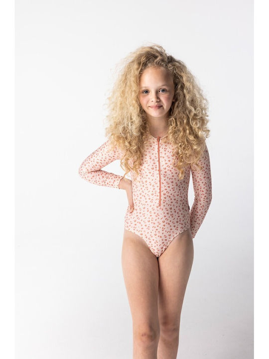 Swim Essentials Ολόσωμο Μαγιό Upf50+ Μακριά Μανίκια "old Pink Leopard"