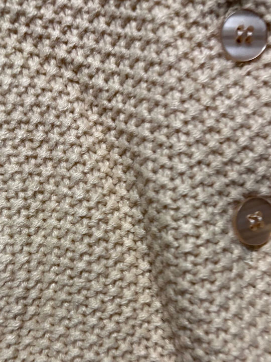Goodnight Kids Cardigan Knitted with Hood BEIGE