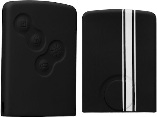 Car Key Case Renault 4 Buttons Keyless Go Kwmobile Silicone Black White 54808.02