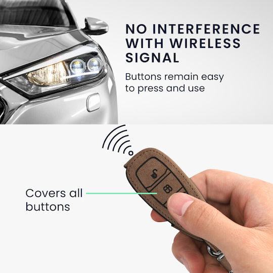 Kwmobile Autoschlüssel Schutzhülle Ford 3 Tasten Braune Schwarze Eco Leder 54933.02