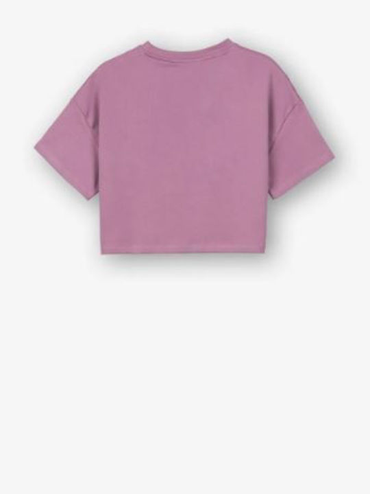 Tiffosi Set Crop Top Pantaloni Scurți Cu Buzunare Laterale Lila