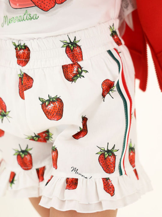Monnalisa Shorts Frou Frou Weiß Erdbeeren 1174249944