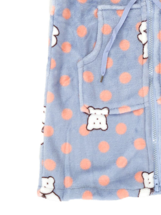 Bonito Παιδική Ρόμπα Χειμωνιάτικη Fleece Γαλάζια Teddy Bear
